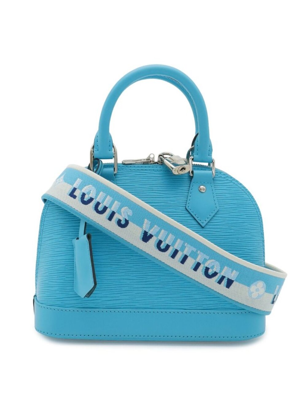 Louis Vuitton Epi Alma BB Mini Bag 2-Way Crossbody Turquoise Blue